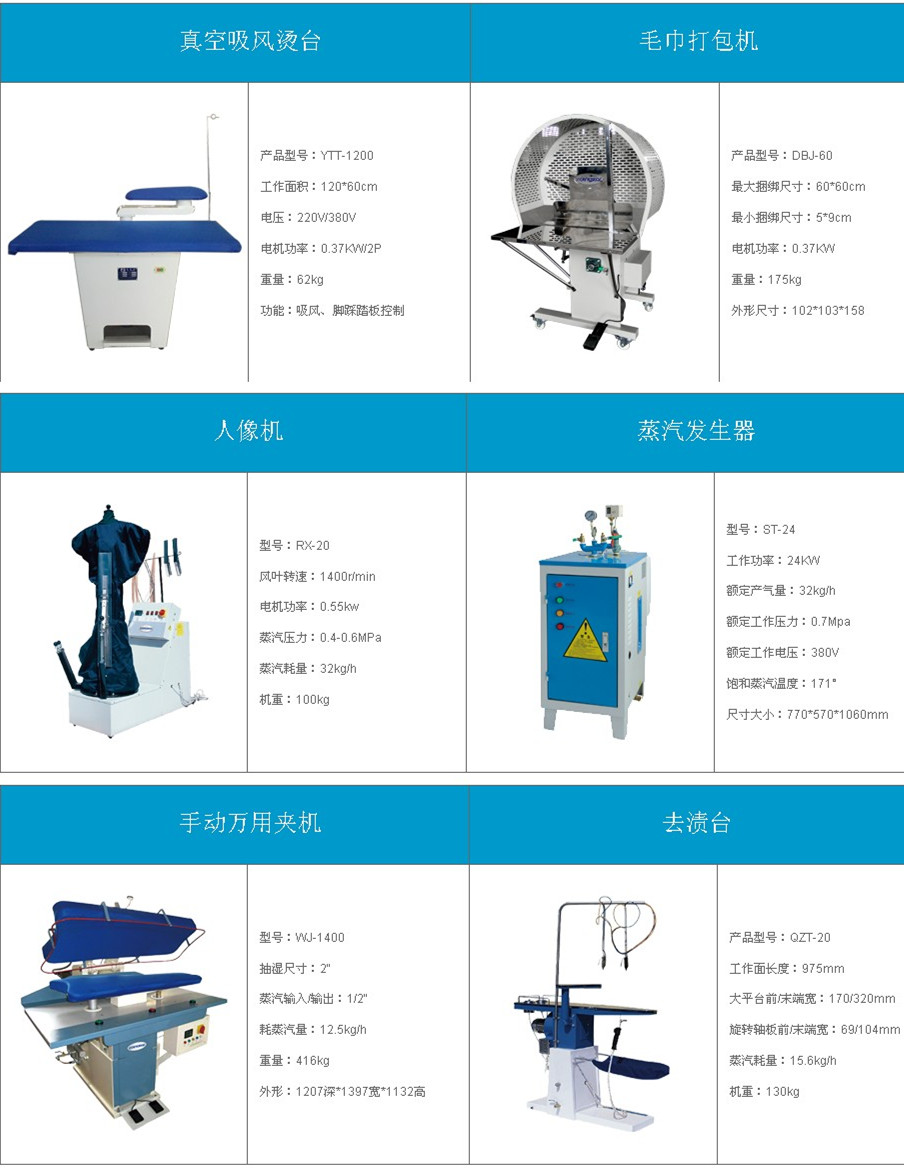 萬(wàn)用夾機(jī) 人像整形機(jī) 真空抽濕機(jī) 冷熱去漬臺(tái) 吸風(fēng)燙臺(tái)